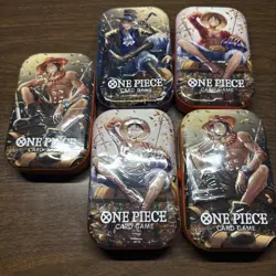 One Piece TCG Mini Tin Pack Set Vol. 2 TS-02 Lot of 5 New Sealed. - Image 1