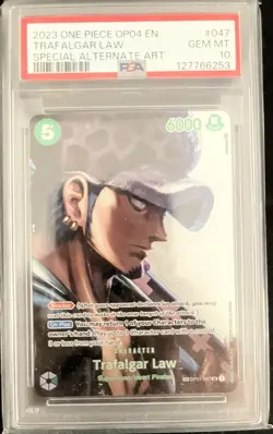 2023 One Piece OP04 EN #047 Trafalgar Law Special Alternate Art PSA 10 GEM MINT - Image 1