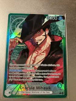 One Piece CCG Dracule Mihawk OP14-020 Leader Alt Art The Azures Sea’s Seven - Image 1