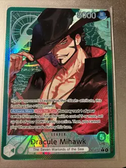 One Piece CCG Dracule Mihawk OP14-020 Leader Alt Art The Azures Sea’s Seven - Image 2