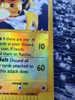 Raichu ⚡🤙 Expedition Reverse Holo Rare 61/165 Vintage Pokemon Card WOTC - Image 2
