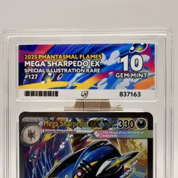 Pokemon Mega Sharpedo Ex 127/094 Ace 10 Graded Card Gem Mint Phantasmal Flames - Image 3
