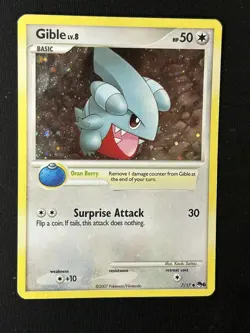 Gible 7/17 POP Series 6 Promo Pokemon Card Cosmos Holo Foil Rare LP - Image 1
