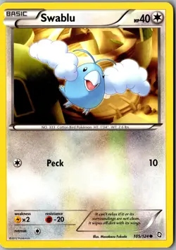 Swablu (105) 105/124 Common Dragons Exalted LP Pokemon Card - Image 1