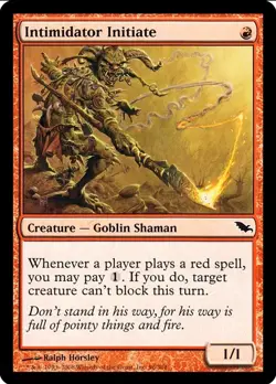 X 1 Intimidator Initiate NM-M Shadowmoor 096 Magic the Gathering - Image 1