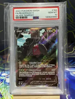 Pokemon Regidrago V Silver Tempest Full Alt Art #184 PSA 10 Gem Mint - Image 1