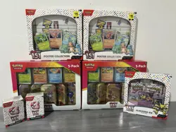 Pokemon 151 Tin Box Set & x2 Poster Collection & x2 Booster Bundle & More LOT - Image 1
