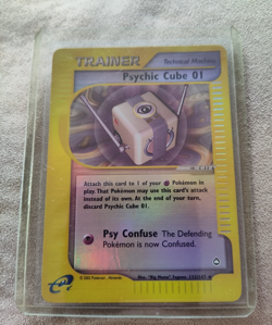 Psychic Cube 01 Trainer 132/147 Reverse Holo Pokemon 2002 Aquapolis LP - Image 1
