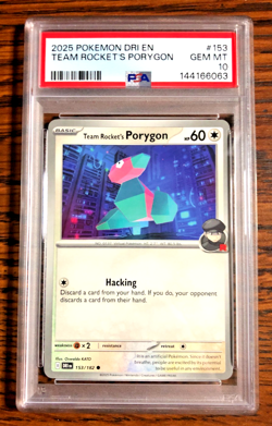 Team Rocket's Porygon Common #153 - PSA GEM MT 10 - Destined Rivals - Pokemon - Image 1