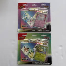 (2) Pokemon Prismatic Evolutions Tech Sticker Collection Sealed- Leafeon Sylveon - Image 1