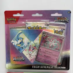 (2) Pokemon Prismatic Evolutions Tech Sticker Collection Sealed- Leafeon Sylveon - Image 2