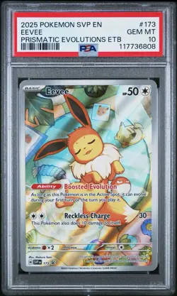 Pokemon Svp En-Sv Black Star Promo #173 Eevee Prismatic Evolutions Etb PSA 10 - Image 1