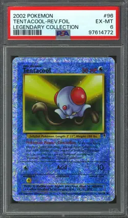 Pokemon Legendary Collection Reverse Holo Foil Tentacool 96/110 PSA 6 - Image 1