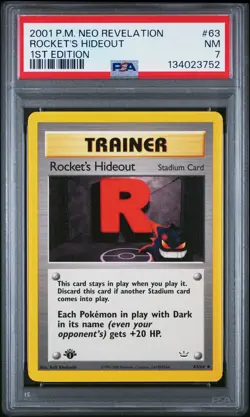 Rocket'S Hideout Pokemon Neo Revelation 63 NM PSA 7 - Image 1