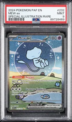 2024 POKEMON PAF EN-PALDEAN FATES SPECIAL ILLUSTRATION RARE #232 MEW EX PSA 9 - Image 1
