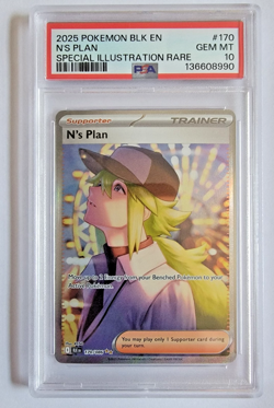 2025 POKEMON BLK EN-BLACK BOLT SPECIAL ILLUSTRATION RARE #170 N'S PLAN PSA 10 - Image 1