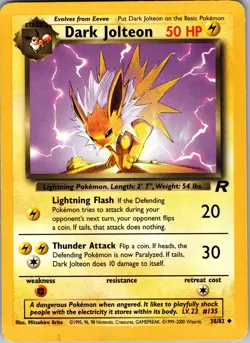 Dark Jolteon Team Rocket Uncommon MP Pokemon 38/82 Unlimited - Image 1