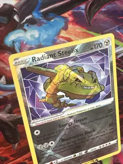 Pokemon TCG Radiant Steelix 124/196 Lost Origin Holo Raw Card - Image 2