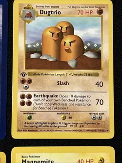 Dugtrio 019/102 Base Set (Shadowless) Regular +3 Cards As Shown - Image 4