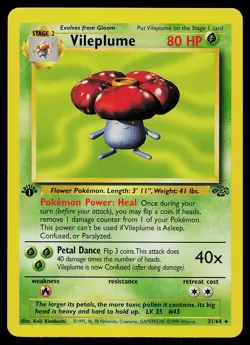 Pokemon Card - Vileplume Jungle 31/64 Rare 1st Edition - Image 1