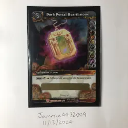 World of Warcraft Dark Portal Hearthstone Very Rare Loot Card - Image 1