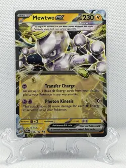 Pokemon Mewtwo EX TCG Paradox Rift Card 058/182 Double Rare - Image 1