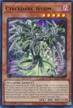 Yugioh - Cyberdark Wurm - 1st Edition Ultra Rare NM - Free Holo Card - Image 1