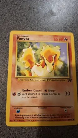 ​Ponyta 64/82 Team Rocket Set - Common - Vintage WOTC Pokemon Card - LP/EX - Image 1