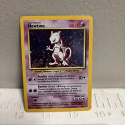 Mewtwo 10/102 Unlimited Base Set Holo HP Rare Pokemon TCG Card - Image 1