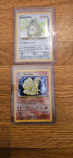Pokemon TCG Base Set Holo Kangaskhan & Ninetales 1999 English Cards Lot - Image 1