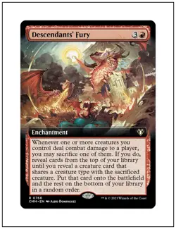 1x Descendants' Fury, Extended Art, Magic the Gathering MTG NM - Image 1