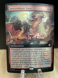 MTG Descendants' Fury Extended Art FOIL #766 Commander Masters Rare CMM NM/M - Image 1