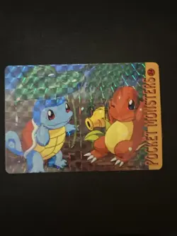 Pocket Monsters Squirtle & Charmander #24 Zubat #22 Holo Prism Vending Sticker - Image 2
