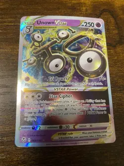 Pokemon TCG Unown VSTAR 066/195 Silver Tempest Holo Rare - Image 1