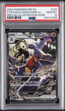 2025 POKEMON DRI EN-DESTINED RIVALS #232 CYNTHIA'S GARCHOMP EX PSA 10 - Image 1