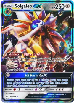 Lightly Played Solgaleo GX - 89/149 - Ultra Rare Pokemon SM Base Set - Image 1