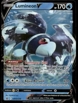 Pokemon Cards Lumineon V SWSH250 SWSH Black Star Promo NM - Image 1