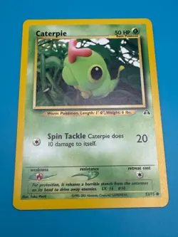 Caterpie Pokemon Card - Neo Discovery Set 53/75 - Near Mint NM Vintage 2001 TCG - Image 3