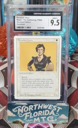 Graded MTG Card - CGC 9.5 - 3rd Edition (Revised) - Benalish Hero - Image 1