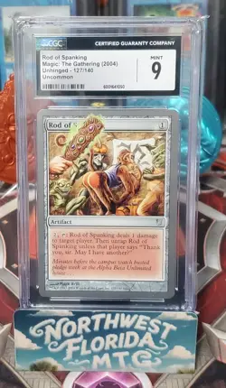 Graded MTG Card - CGC Mint 9 - Unhinged - Rod of Spanking - Image 1