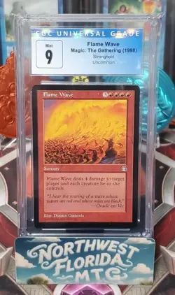 Graded MTG Card - CGC Mint 9 - Stronghold - Flame Wave - Image 1