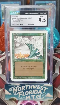 Graded MTG Card - CGC Mint+ 9.5 - 3rd Edition (Revised) - Tsunami - Image 1