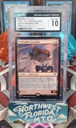 Graded MTG Card - CGC Gem Mint 10 - Edge of Eternities - Warmaker Gunship - Image 1