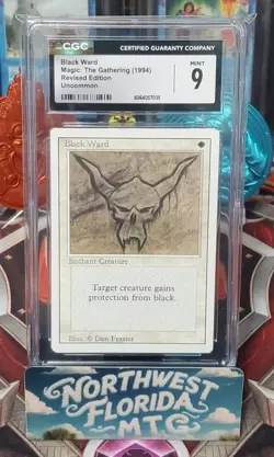 Graded MTG Card - CGC Mint 9 - 3rd Edition (Revised) - Black Ward - Image 1