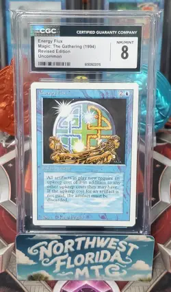 Graded MTG Card - CGC 8 - 3rd Edition (Revised) - Energy Flux - Image 1