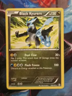 Black Kyurem 100/149 B&W Boundaries Crossed Rare Pokemon Card - Image 1