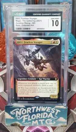 MTG - CGC Gem Mint 10 - Zendikar Rising - Akiri, Fearless Voyager (Extended Art) - Image 1