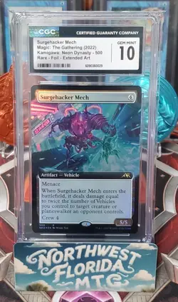 CGC Gem Mint 10 - Kamigawa: Neon Dynasty - Surgehacker Mech (Foil) Extended Art - Image 1