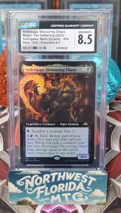 MTG - CGC 8.5 - Neon Dynasty - Hidetsugu, Devouring Chaos (Foil) Extended Art - Image 1