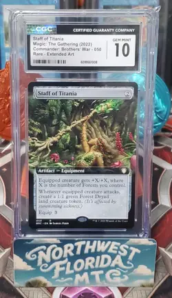 CGC Gem Mint 10 - Commander: Brothers' War - Staff of Titania (Extended Art) - Image 1